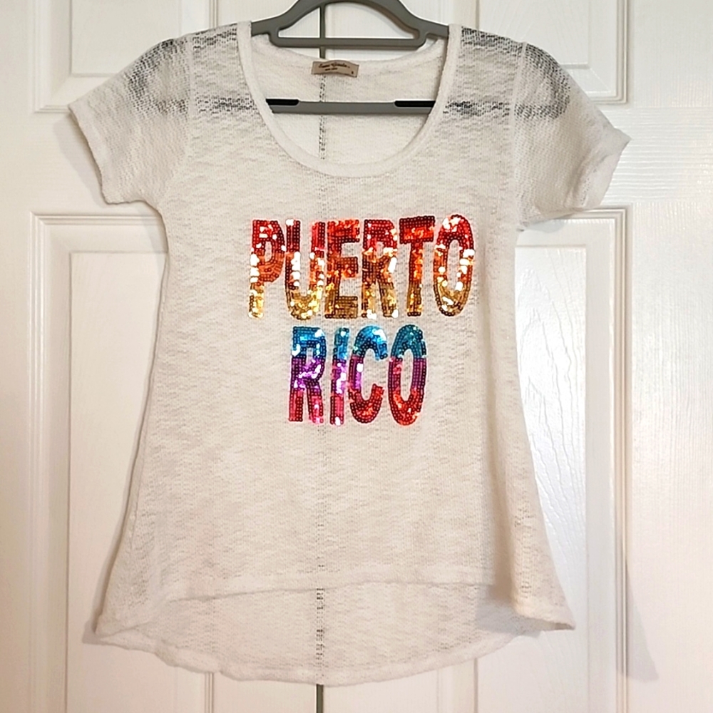 Sequins Top "PUERTO RICO "